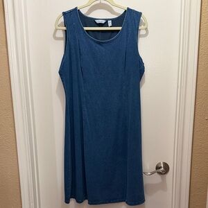 Denim and Co. Casual Denim Sleeveless Dress - Blue